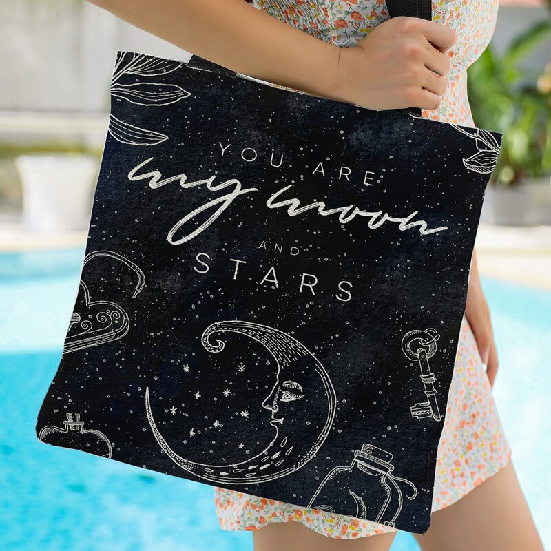 

Galaxy Graphic Shopper Bag, Black