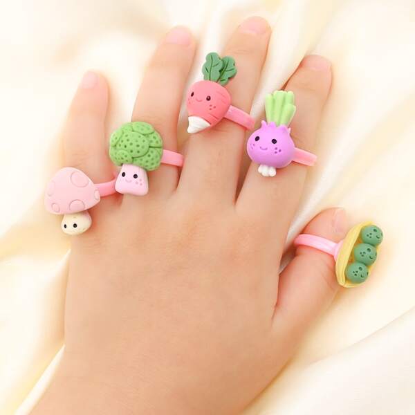 

Toddler Girls Vegetable Decor Cuff Ring, Multicolor