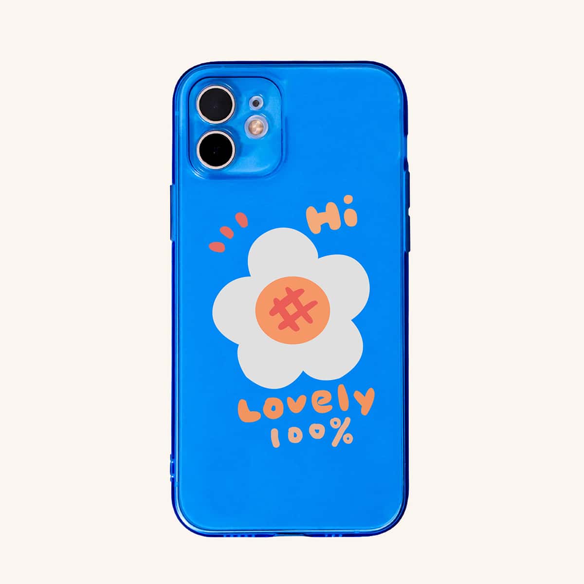

Flower Print Phone Case, Blue