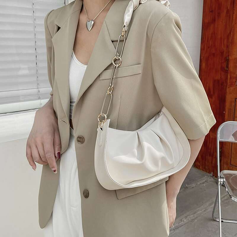 

Ruched Design Shoulder Bag, Beige