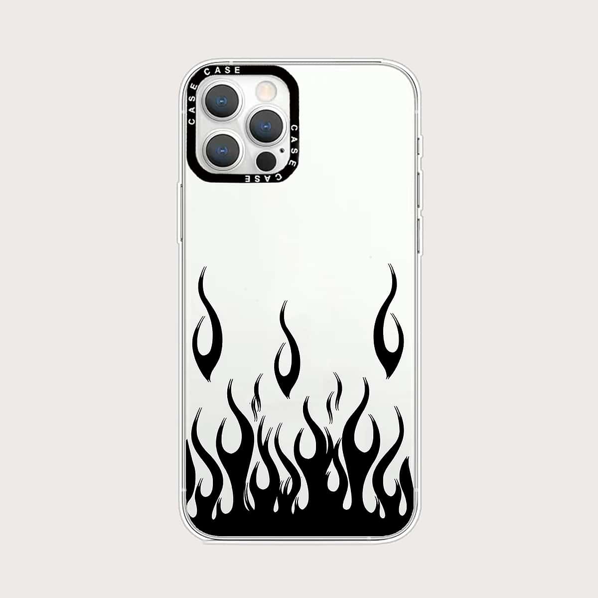 

Fire Print Phone Case, Black