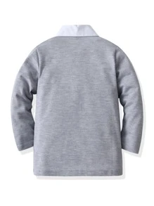 SHEIN Niños Camiseta 2 en 1 de rayas - Gris - Ver 2