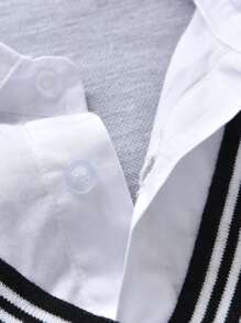 SHEIN Niños Camiseta 2 en 1 de rayas - Gris - Ver 3