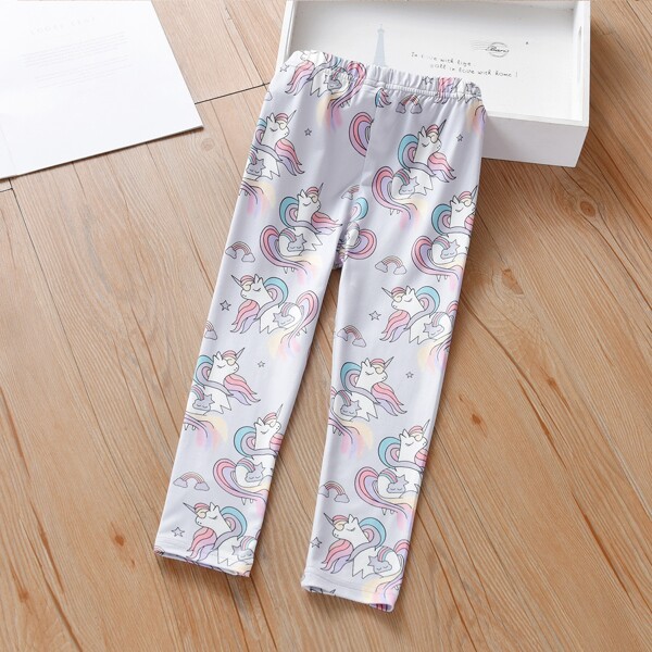 

Toddler Girls Unicorn Print Leggings, White