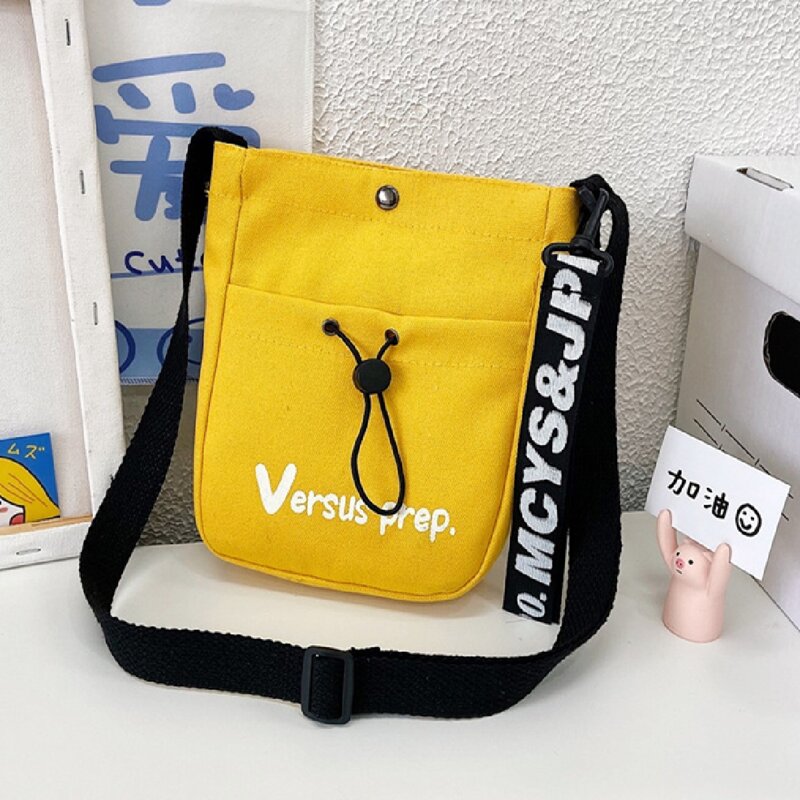 

Letter Graphic Pocket Front Crossbody Bag, Yellow