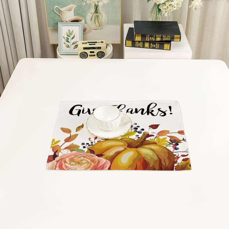 

Pumpkin Print Thanksgiving Placemat, Multicolor