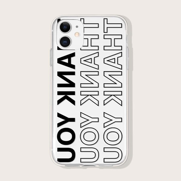 

Letter Graphic Phone Case, Clear