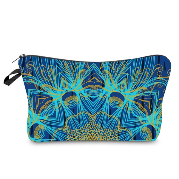 

Graphic Zipper Makeup Bag, Blue