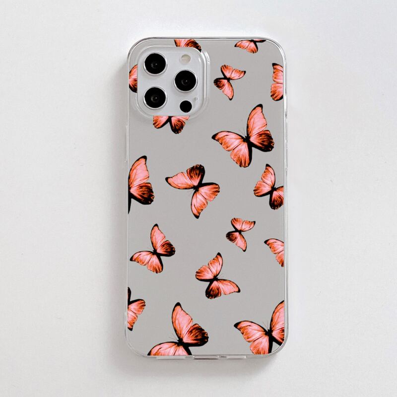 

Butterfly Print Phone Case, Clear