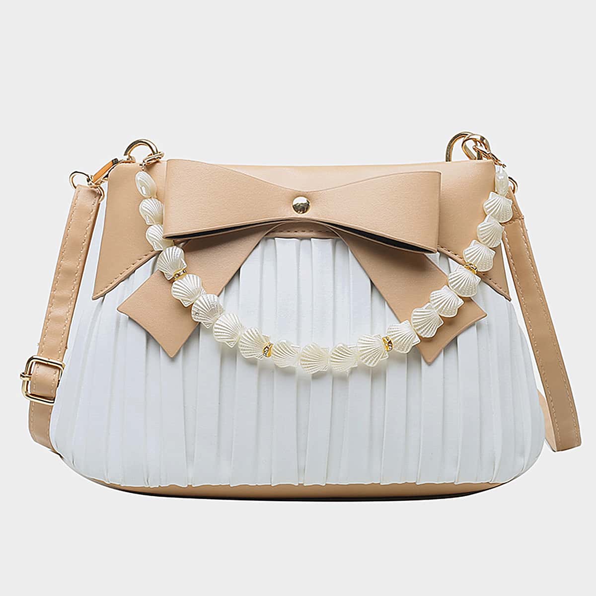 

Bow Decor Satchel Bag, Khaki