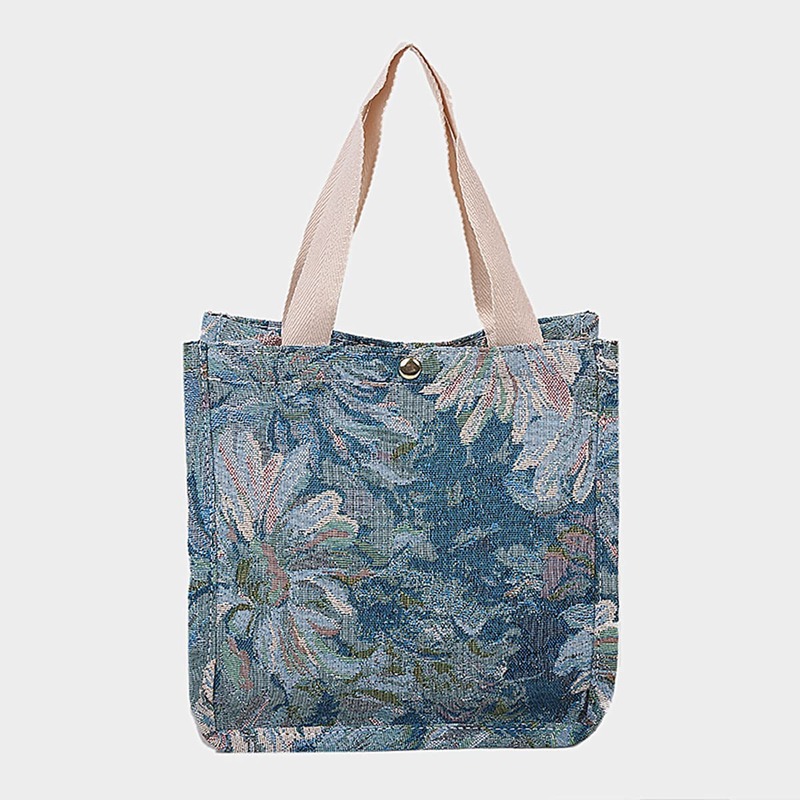 

Floral Pattern Satchel Bag, Blue