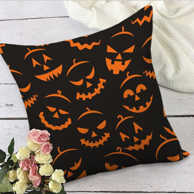 

Halloween Pattern Cushion Cover Without Filler, Multicolor
