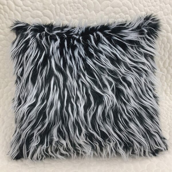 

Plush Cushion Cover Without Filler, Black and white