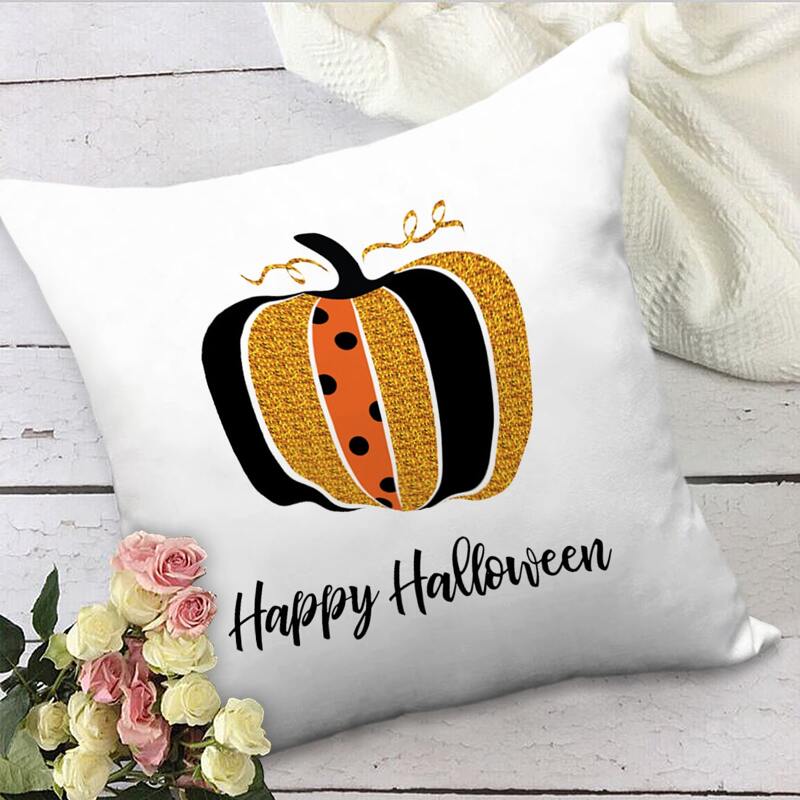 

Halloween Pumpkin Cushion Cover Without Filler, Multicolor