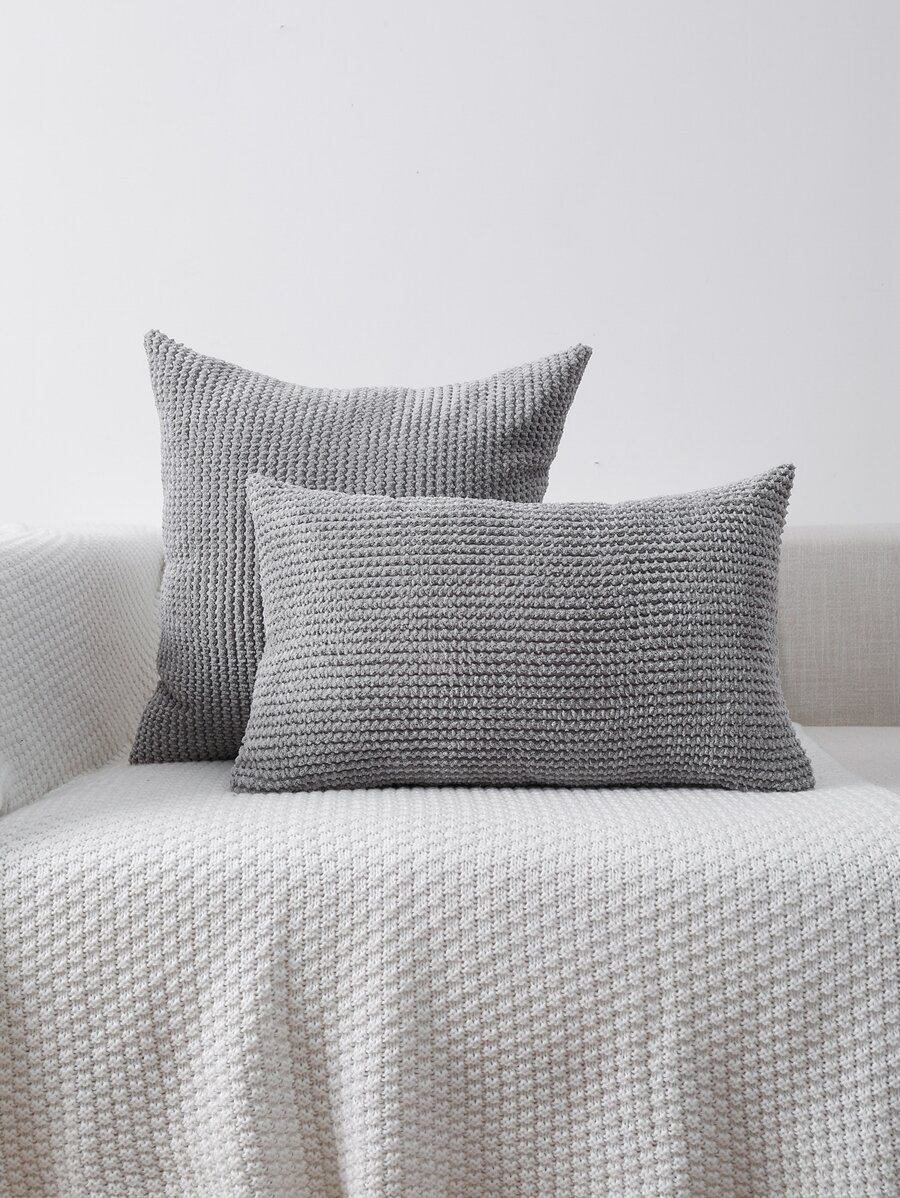 Miater 1入組素色靠墊套不附帶墊芯 - 灰色 - 查看 1