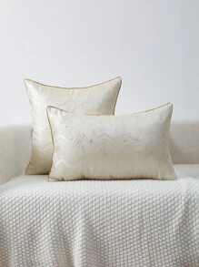 Miater 1入組鋸齒圖案靠墊套不附帶墊芯 - 米色 - 查看 1