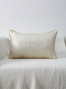 Miater 1入組鋸齒圖案靠墊套不附帶墊芯 - 米色 - 查看 4