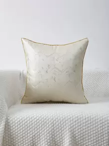 Miater 1入組鋸齒圖案靠墊套不附帶墊芯 - 米色 - 查看 5