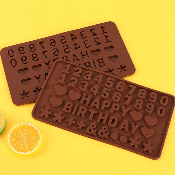 

1pc Letter Graphic Chocolate Mold, Chocolate brown
