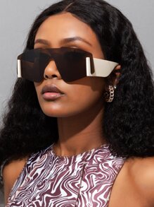 Kính râm One Piece không gọng - trắng - Xem 2