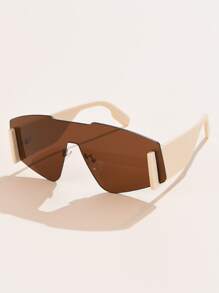 Kính râm One Piece không gọng - trắng - Xem 4