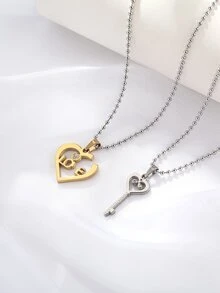 قلادة بتعليقة قلب 2 قطع