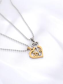 قلادة بتعليقة قلب 2 قطع