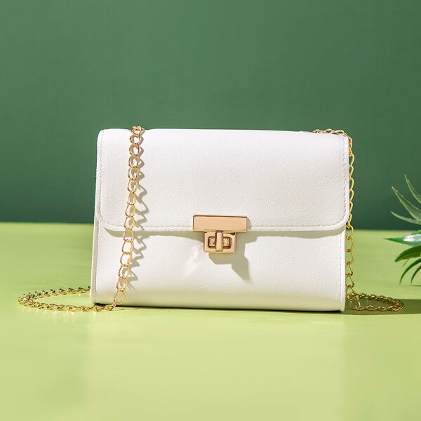 

Minimalist Turn-lock Crossbody Bag, White