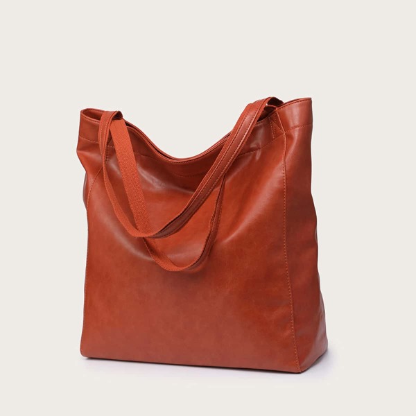 

Marble Large Capacity Shoulder Tote Bag, Brown