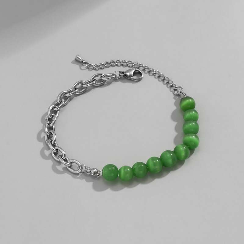 

Beaded Chain Bracelet, Silver