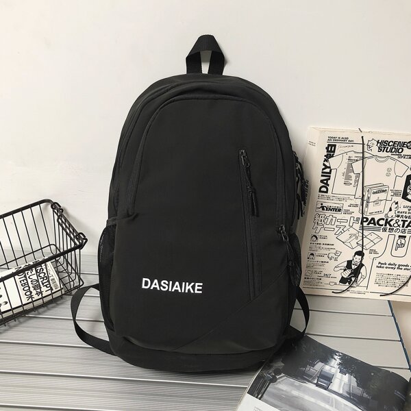 

Letter Graphic Large Capacity Backpack, Black