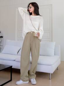 DAZY Quần Túi màu trơn Giải trí - Màu Khaki - Xem 2