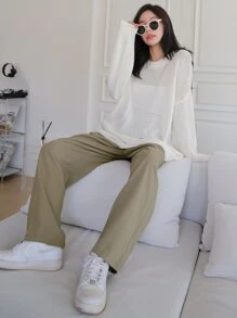 DAZY Quần Túi màu trơn Giải trí - Màu Khaki - Xem 3