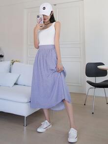 DAZY Polka Dot Longline Skirt