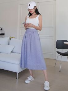DAZY Polka Dot Longline Skirt