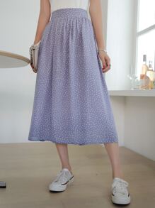 DAZY Polka Dot Longline Skirt