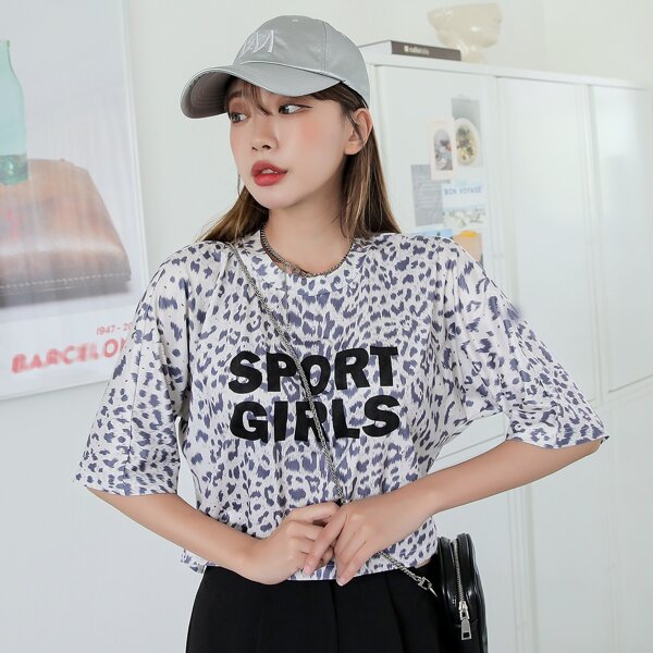 

Letter Graphic Crop Tee, Multicolor