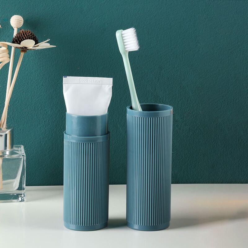 

1pc Solid Color Toothbrush Storage Box, Blue