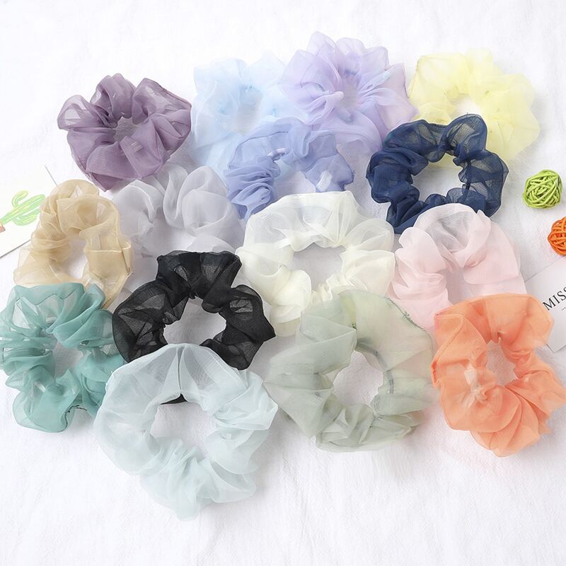 

2pcs Random Solid Scrunchie, Multicolor