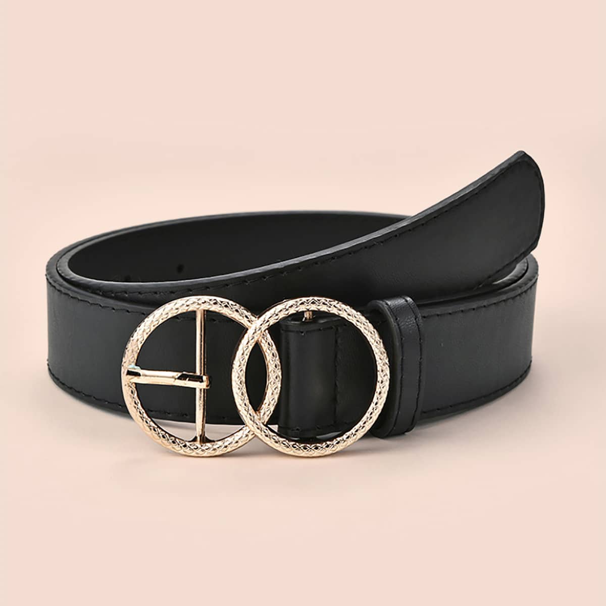 

Double O-ring Buckle Belt, Black