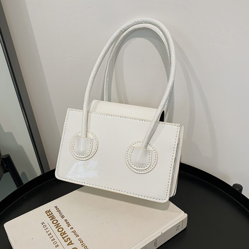 

Double Handle Satchel Bag, White
