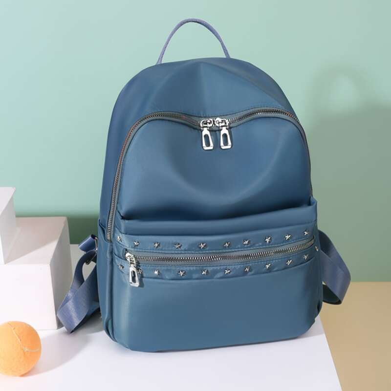 

Metal Star Decor Backpack, Blue