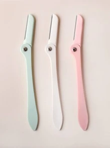 修眉剃須刀3把裝塑料拳擊盒折疊剃須刀女士修眉刀面部剃須刀折疊面部剃須刀男女適用 - 彩色 - 查看 1