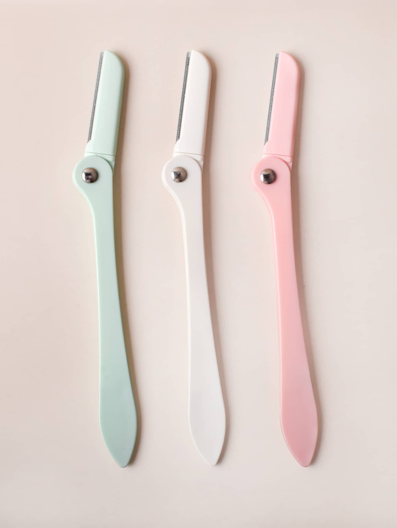 修眉剃須刀3把裝塑料拳擊盒折疊剃須刀女士修眉刀面部剃須刀折疊面部剃須刀男女適用 - 彩色 - 查看 1