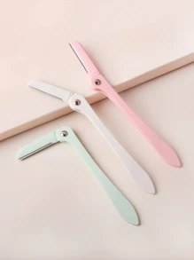 修眉剃須刀3把裝塑料拳擊盒折疊剃須刀女士修眉刀面部剃須刀折疊面部剃須刀男女適用 - 彩色 - 查看 4