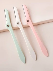 修眉剃須刀3把裝塑料拳擊盒折疊剃須刀女士修眉刀面部剃須刀折疊面部剃須刀男女適用 - 彩色 - 查看 5