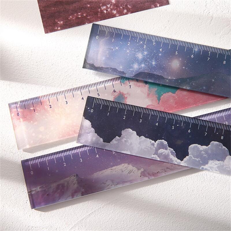 

1pc Scenery Pattern Random Ruler, Multicolor