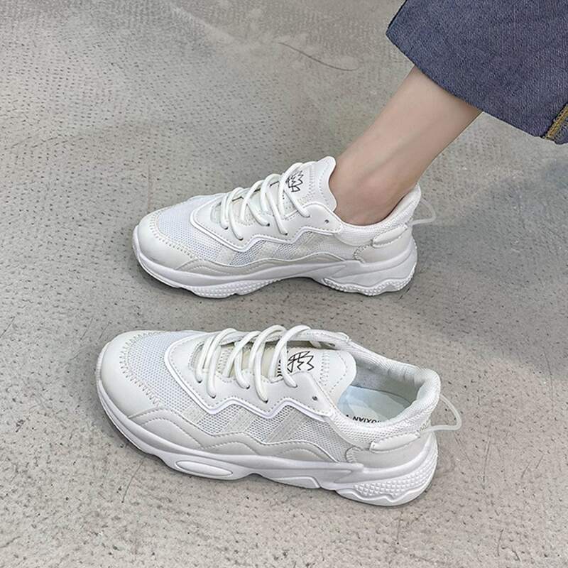 

Minimalist Lace-up Front Sneakers, White