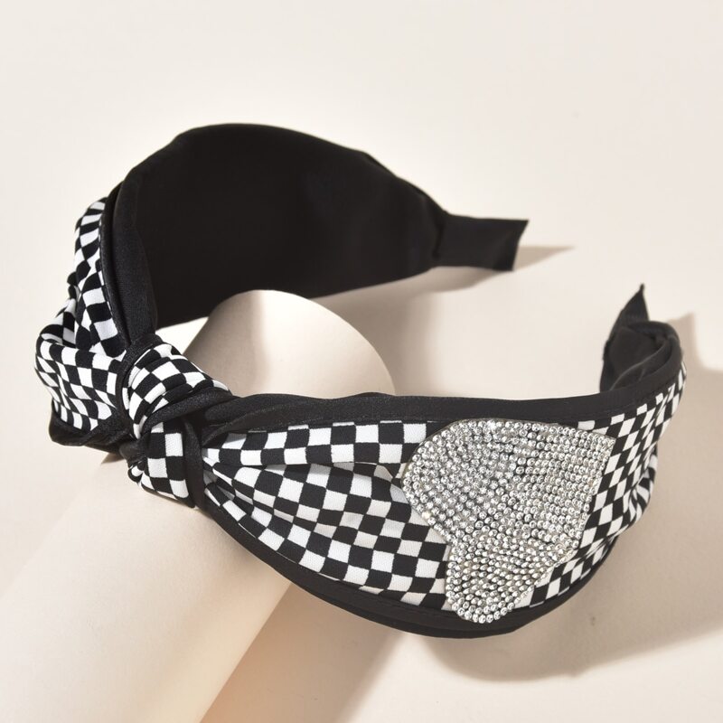 

Rhinestone Decor Plaid Headband, Multicolor