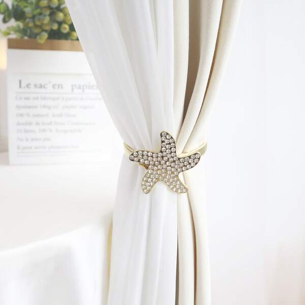 

Rhinestone Starfish Curtain Buckle, Gold